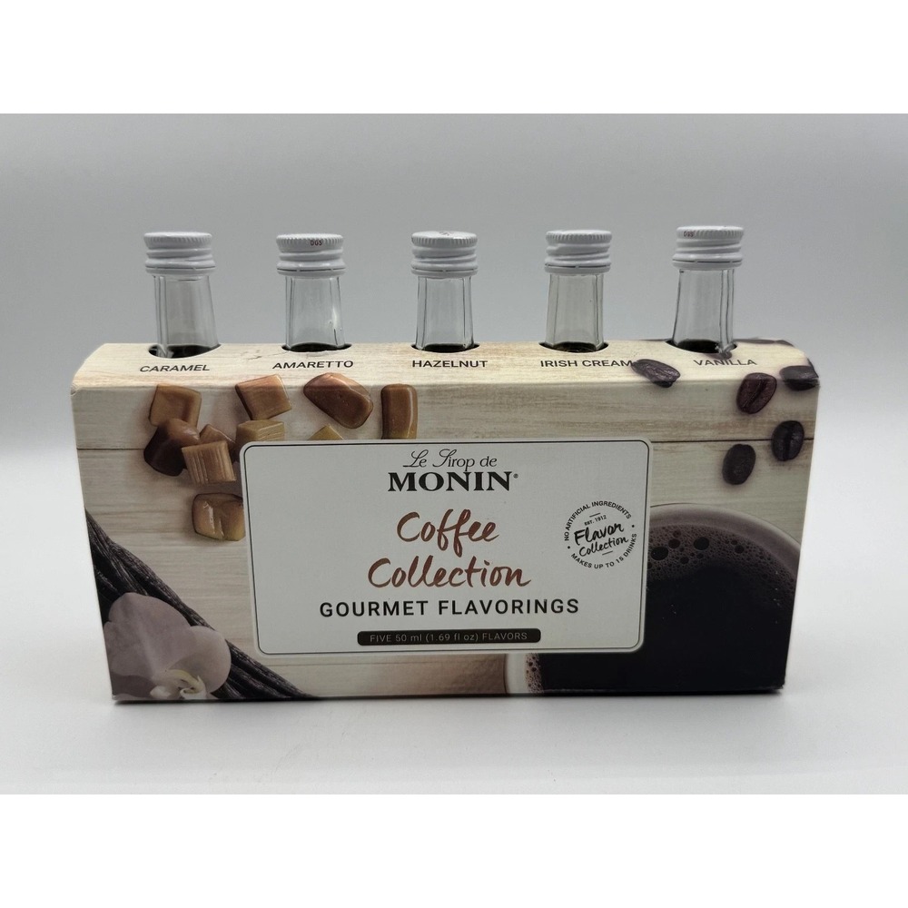 Moninโ Mini Coffee Collection Gourmet Flavoring, 5pc Sample Pack Exp 12/27